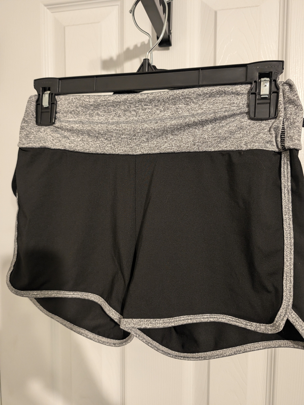 SHEIN Black Athletic Shorts with Gray Trim